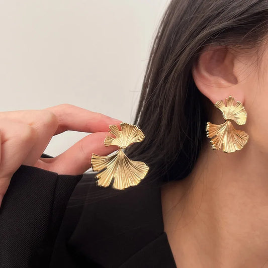 Leaf Statement Stud Earrings